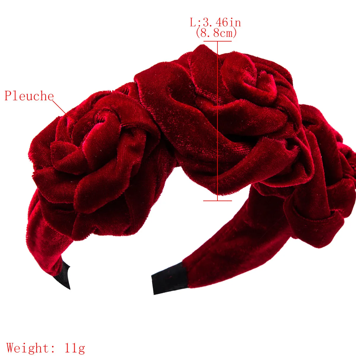 Red/Black Twist Thick Velvet Flower Hairband Solid Women Hair Accessories Fashion Wide Head Band Luxury Hair Hoop Headband New