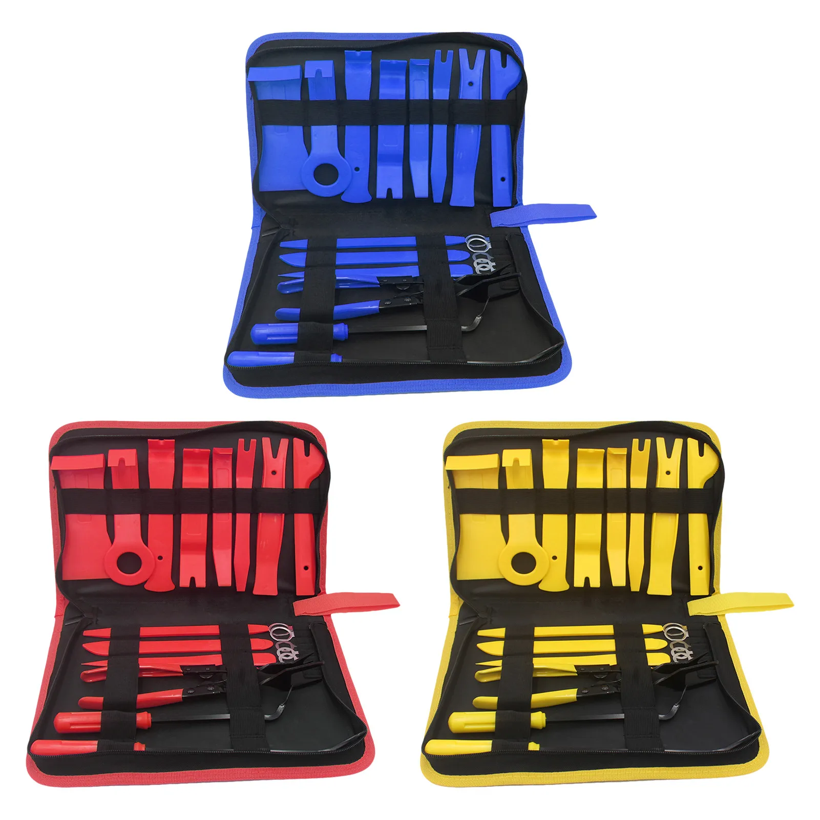 19pcs Auto Door Trim Removal Tool Kit Car Interior Exterior Dashboard Radio Repair Pry Set Automotive Handheld Disassembly Tools