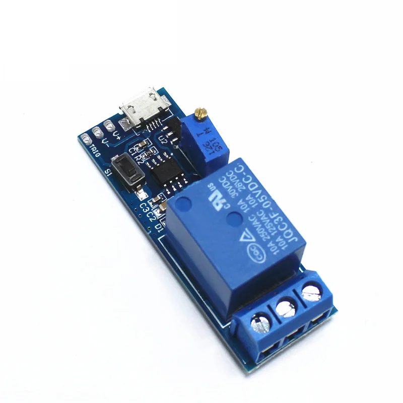 DC 5V-30V Micro USB Power Adjustable Delay Relay Timer Control Trigger Delay Conduction Relay Switch Module 12V 24V