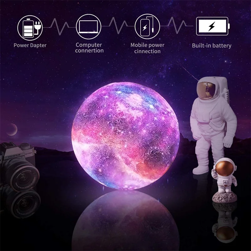 Moon Lamp Kids Night Light Galaxy Lamp 16 Colors LED 3D Star Moon Light Change Touch And Remote Control Galaxy Light For Gifts