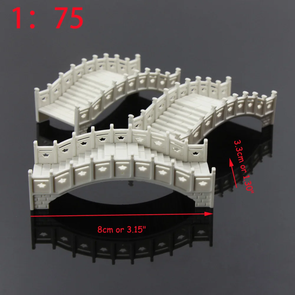 2 szt. 1:75 1:100 miniaturowy most Model ABS zabawki budowlane architektura zestawy do budowania bajkowe akcesoria ogrodowe