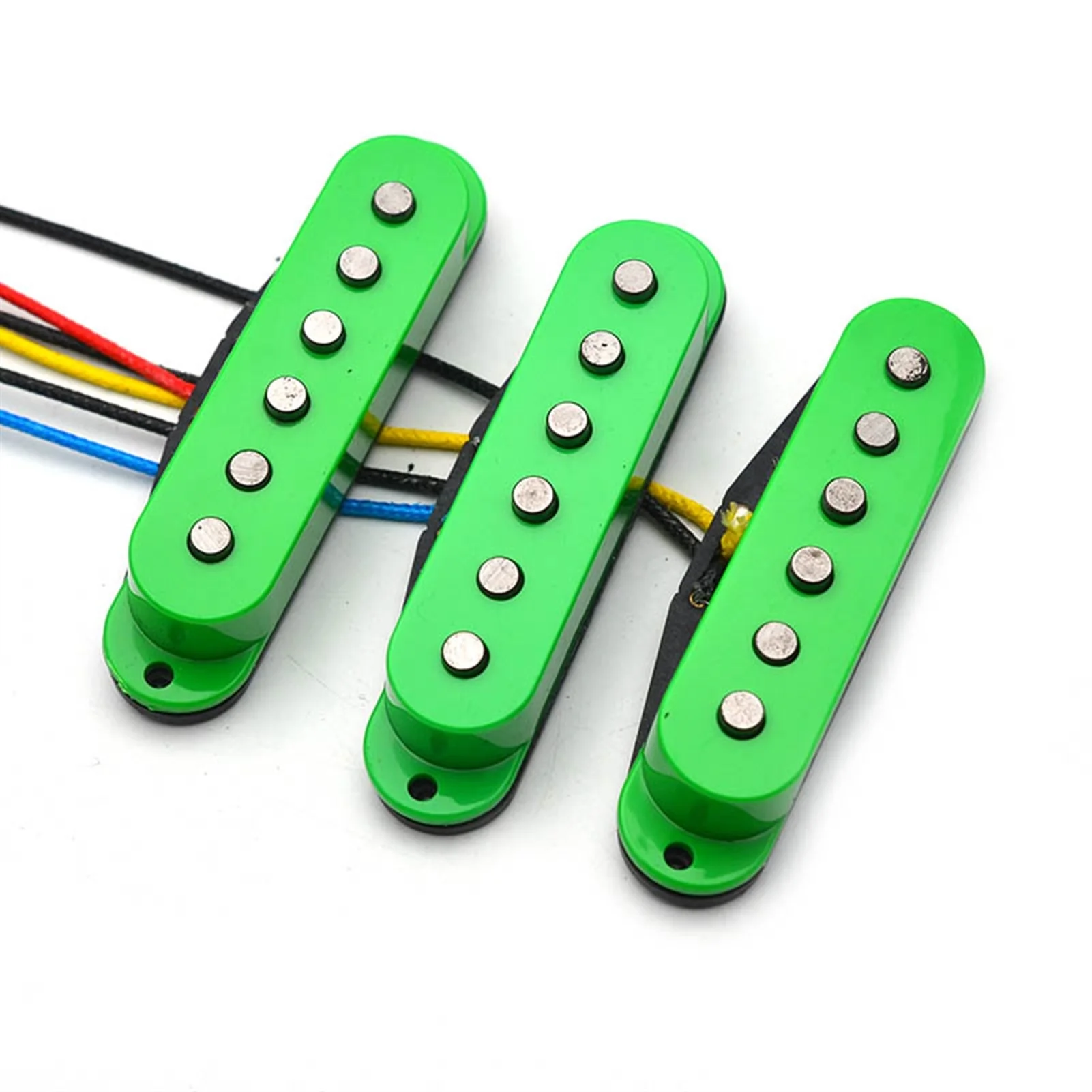 

Alnico 5 Single Coil Staggered Top Fiber Bobbin Pickup Electric Guitar Pickup Neck/Middle/Bridge 50/50/52mm For Guitar Green