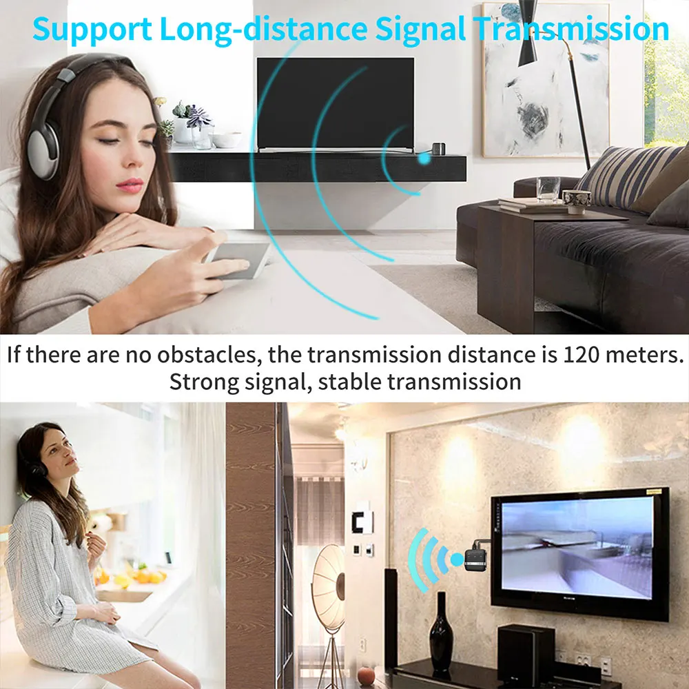 BluetoothV5.0 120M Optical Fiber CSR 8675 Bluetooth Adapter APP Control Receiving and Transmitting Combo