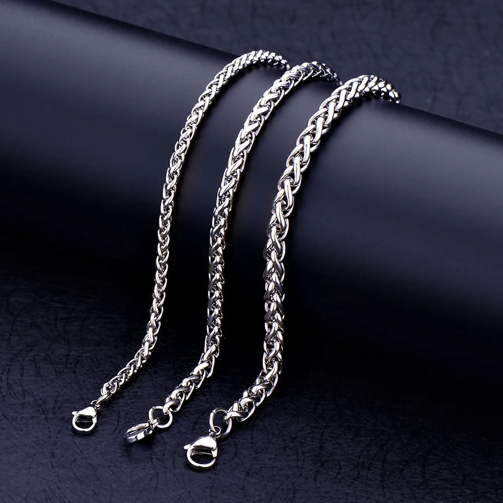 Width 4/5/6MM stainless steel keel chain bracelet fashion men\'s bracelet hip-hop rock jewelry party gift wholesale price