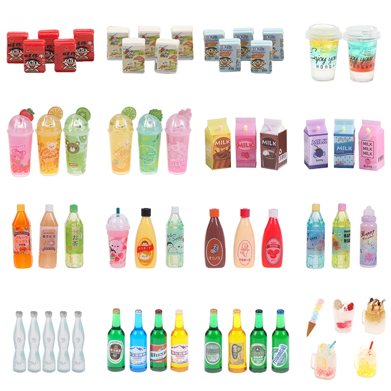 1/2/3/4/5/6pcs Mini Cute 1/12 Dollhouse Miniature Simulation Whisky Wine Bottles Pretend Play Toys Doll Food Drink Accessories