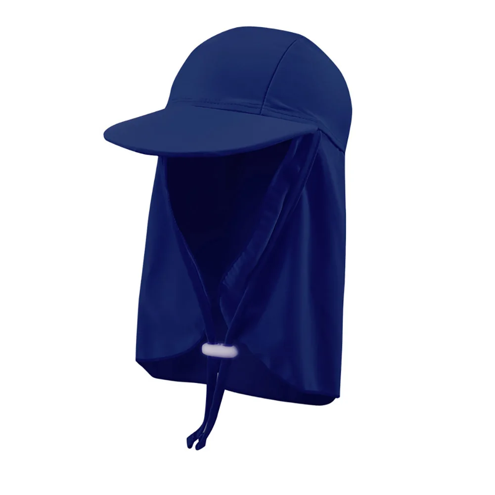 New Kids Summer Wide Brim Outdoor Windproof Anti-UV Adjustable Ear Flap Cap Sun Hat