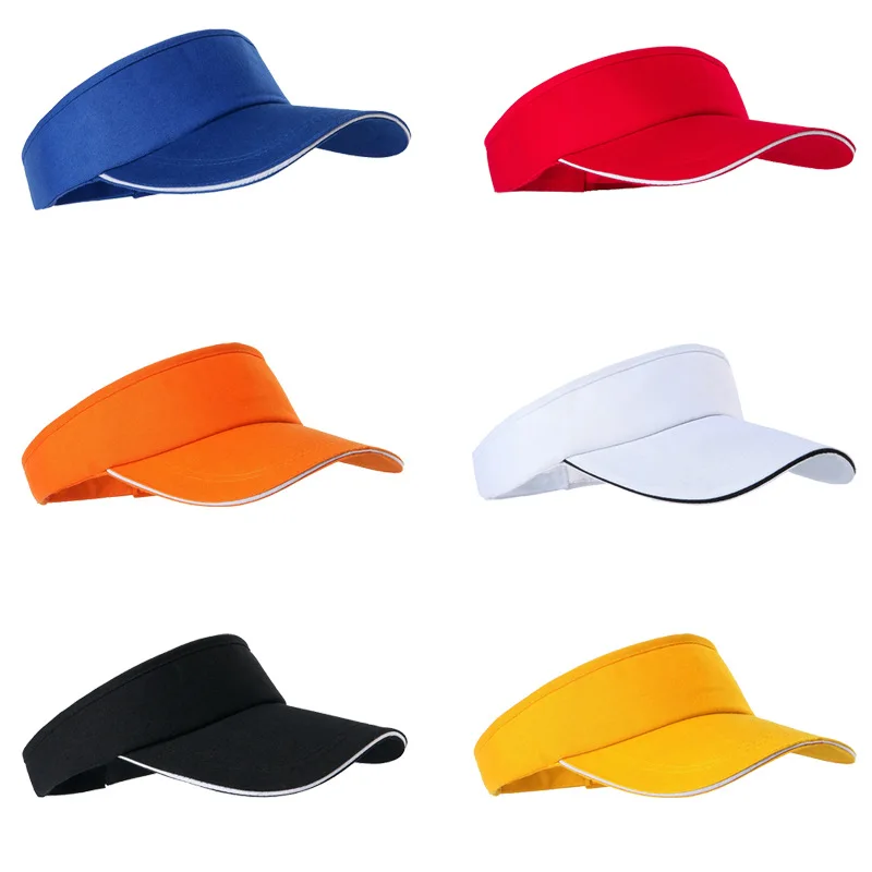 Chapeau de soleil ajustable unisexe pour hommes et femmes, uni, visière de soleil, Sport, Golf, Tennis, casquette respirante