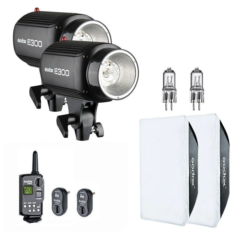 Godox 600W 2x300W Photo Studio Flash Light Kit with RT-16 Channel Trigger