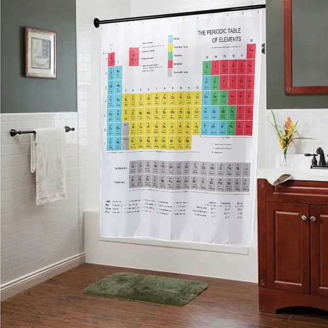 Periodic Table of Elements Bathroom Curtains Waterproof 3D Print Shower Curtain White Fabric Curtain For The Bath image 5