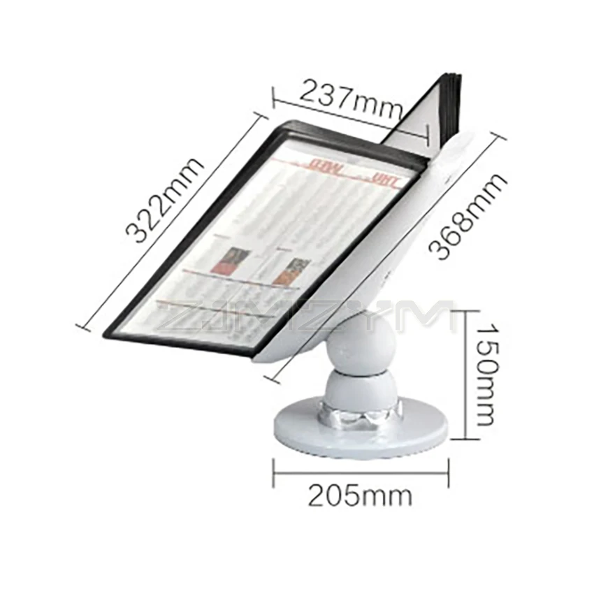 Desktop Page Flip File Display Stand A4 Paper Stand 360°Free Rotating Multi-Page Turning File Rack For Hotel Company JX6801-A4