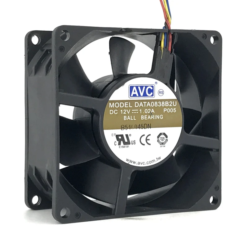 Ventilador de refrigeração original data0838b2u 12v 1,0 a 8cm para servidor com controle de velocidade de quatro fios