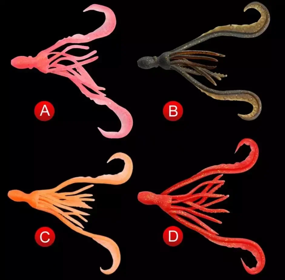 

20pcs Soft Squid Fishing Lure Luminous Silicon Streamer Hand Tied Hook Deep Sea Fishing Special Weapon Artificial Octopus Bait