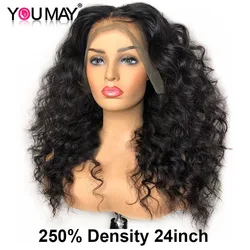 Loose Wave Wig 360 Lace Frontal Wig Brazilian 250 Density 13x6 Lace Front Human Hair Wigs 30 Inch Fake Scalp You May Full Hair