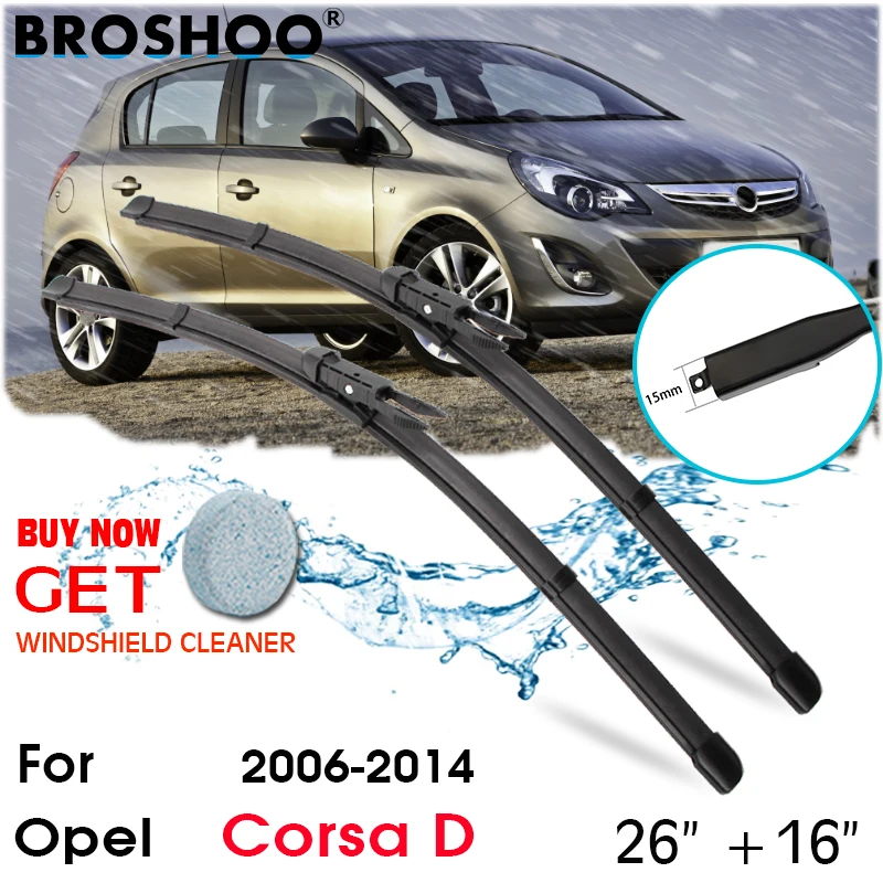 

Car Wiper Blade Front Window Windscreen Windshield Wipers Blades pinch tab Auto Accessories For Opel Corsa D 26"+16" 2006-2014