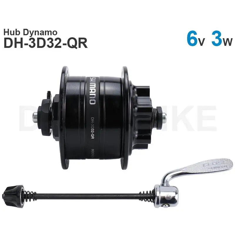 SHIMANO - Hub Dynamo DH-3D37-QR DH-3D32-QR DH-3D32-NT Disc Brake 3.0W CENTER LOCK Quick Release - 16-28 inch wheel size Original