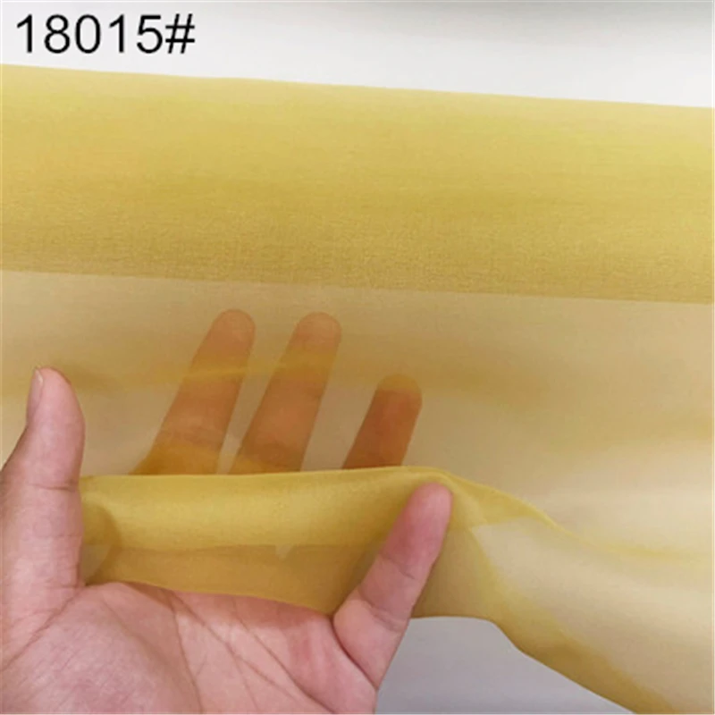 50 Colors Wedding Dress Fabric Silk Organza Fabric 100% Mulberry Thin Smooth Fabric Natural