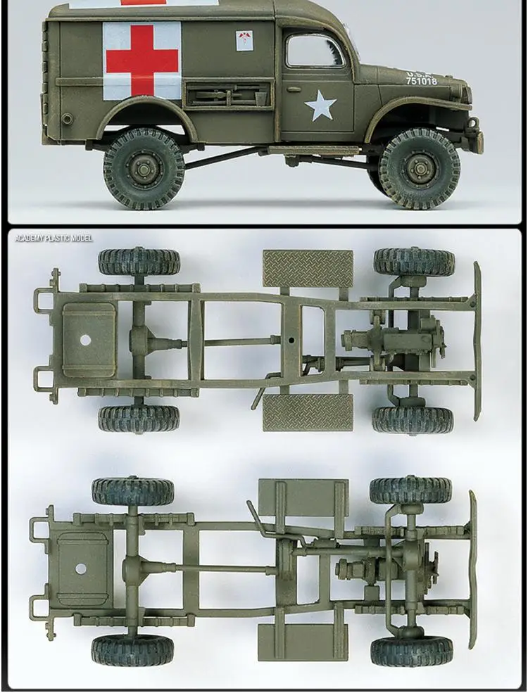 Academy AC13403 1/72 US AMBULANCE & TRACTOR model kit