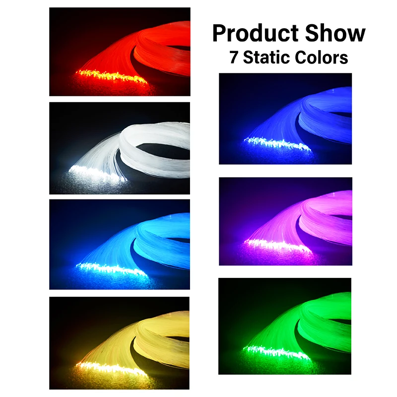 16W RGBW APP Led Lights Ceiling Strarry Sky Effect Car Sound Music Control Light Engine With 0.75mm End Glow Fiber Optic Kit