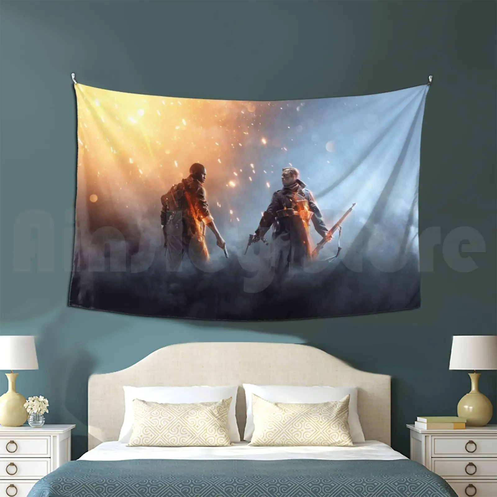 Battlefield 1 Tapestry Background Wall Hanging Video Game Fanatics Online Gaming Gg Good Game World War Soldiers