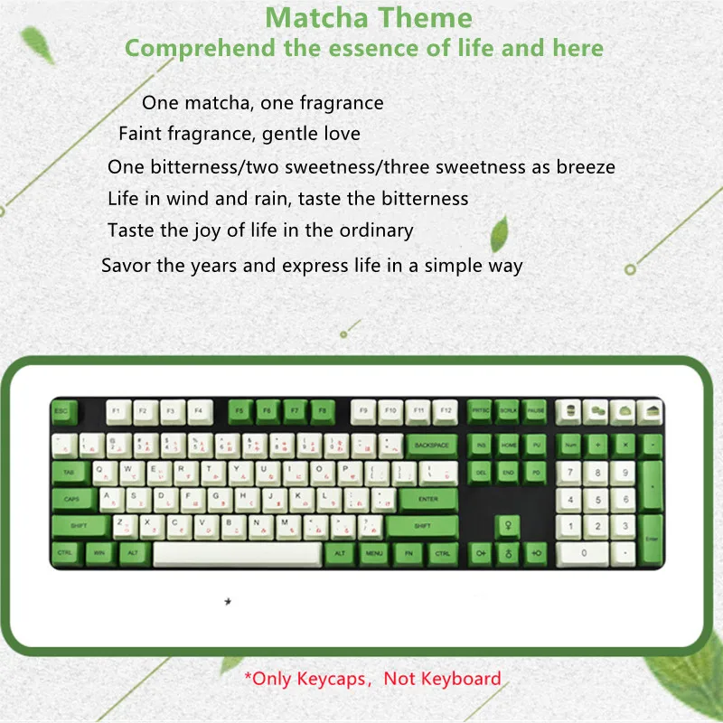 Teclado mecánico de 104 teclas, sublimación de tinte, Material PBT, tema Matcha/UI, gran oferta