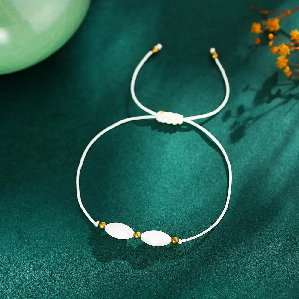 New Arrival Simple Design Natural Shell Stone Bead Rope Adjustable Bracelet Jewelry for Women Girl