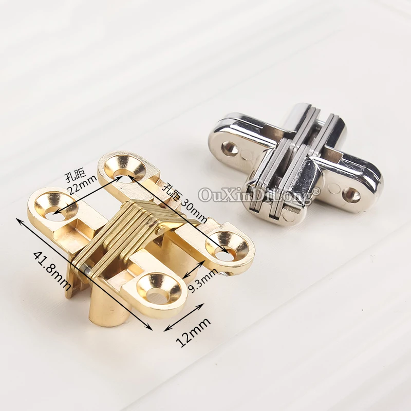 

Brand New 50PCS Invisible Cross Door Hinges Hidden Concealed Furniture Hinges Cabinet Cupboard Wooden Case Gift Boxes Hinges