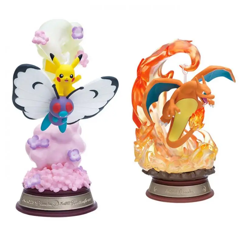 RE-MENT Pokemon Swaying The Swing Charizard Butterfree Flygon Lampent Action Figure Model Toys Gift for Children