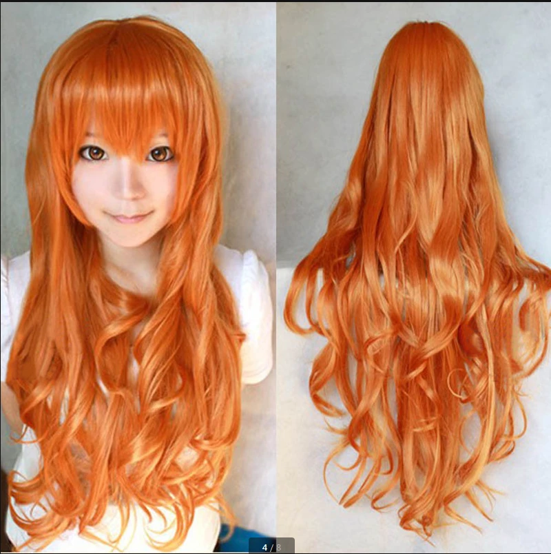 Long volume Heat Resistant Synthetic Hair Wig Women Universal Cartoon Cosplay Wig Anime Costume Party Wigs + Wig Cap