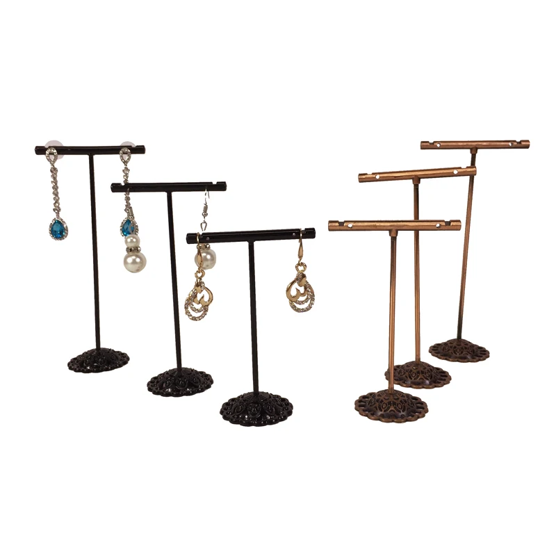 Metal T-Shaped Earring Display Stand, Jewelry Earring Display Jewelry Stand, 3 Pieces/set of Earrings