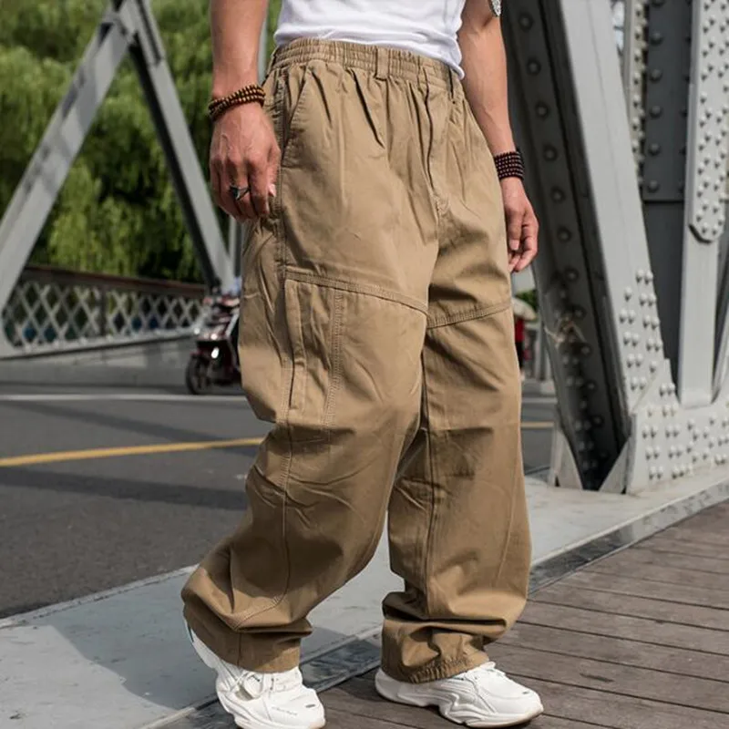 Loose Baggy Casual Pants Men More Pocket Cargo Pants Hiphop Harem Pants Straight Trousers Man Clothing