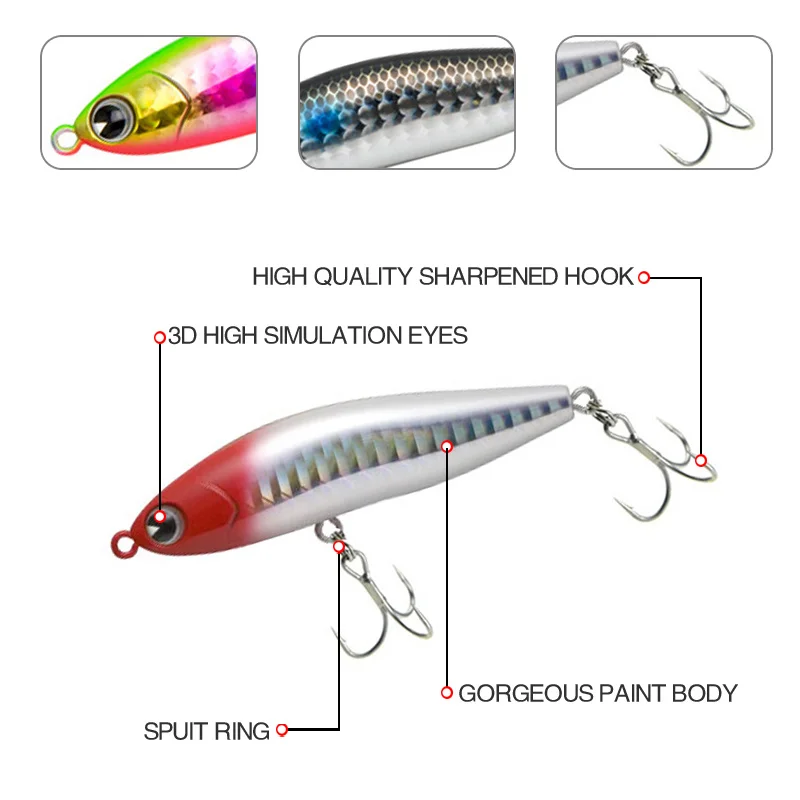 Sinking Pencil Fishing Lures Accesorios Weights 14g 7cm Isca Artificial Baits De Pesca Lure Tackle For Seabass Fish Goods Leurre