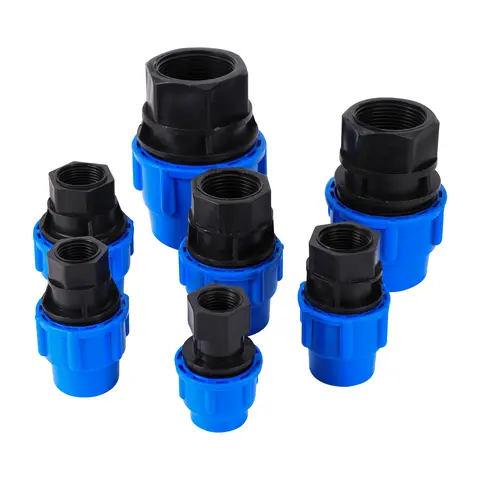 1/2" 3/4"1"1.2"1.5" Female Thread Plastic PP Thick Quick Connector tube Adapter PE Pipe Fittings for Irrigation system