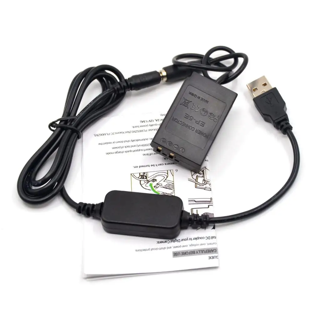 

Внешний аккумулятор, USB-кабель 5 В + фиктивная батарея ENEL22 EP-5E, Переходник постоянного тока с ручкой для Nikon 1, J4, S2, 1J4, 1S2