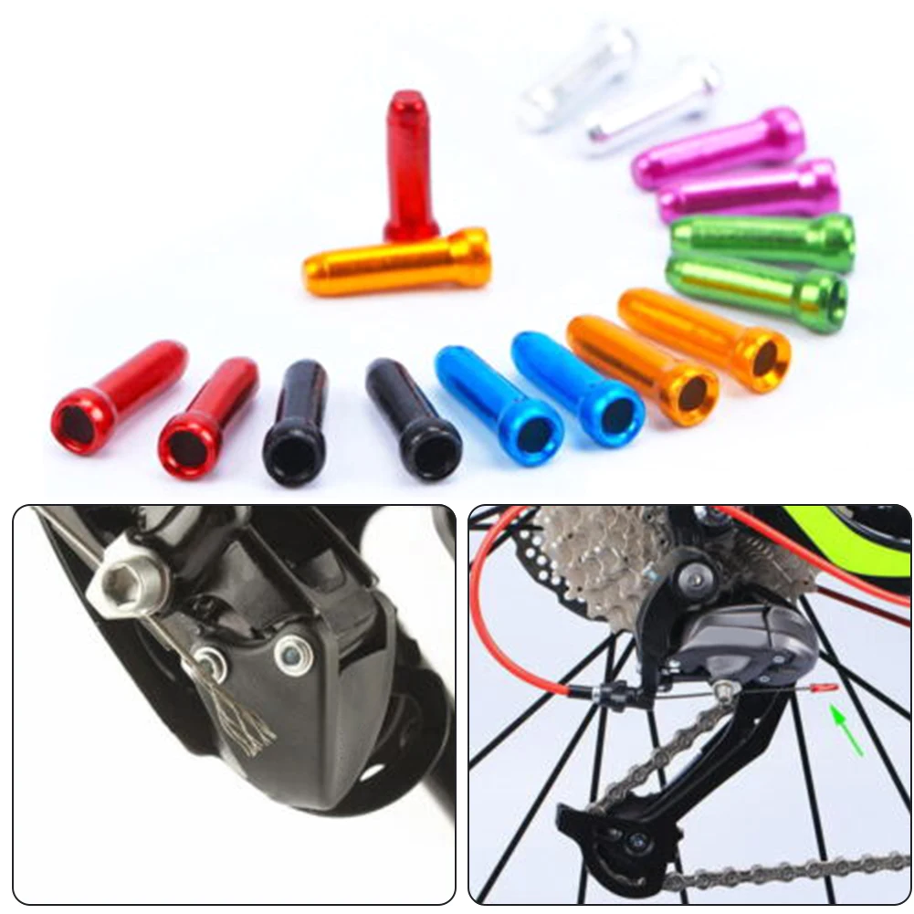 50Pcs Aluminum Bicycle Bike Brake Shifter Derailleur Inner Cable Wire End Caps