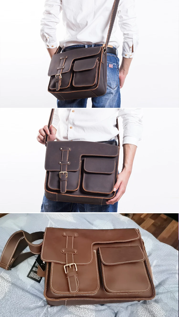 Picture 4: New Leather Art Paper Pattern Template Sewing Pattern Diy Handcraft Leather Man’s Shoulder Bag Acrylic Version Type Drawings