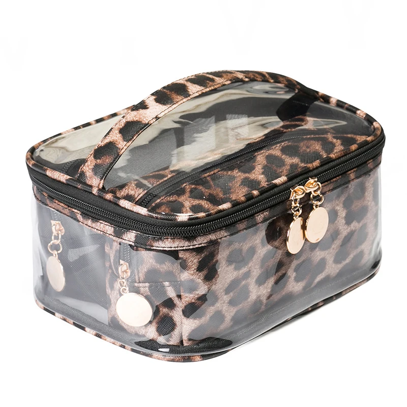 Ladies Leopard PVC Cosmetic Bag Travel Waterproof Beauty Makeup Toiletry Storage Case Lipsticks Holder Organizer Accessories