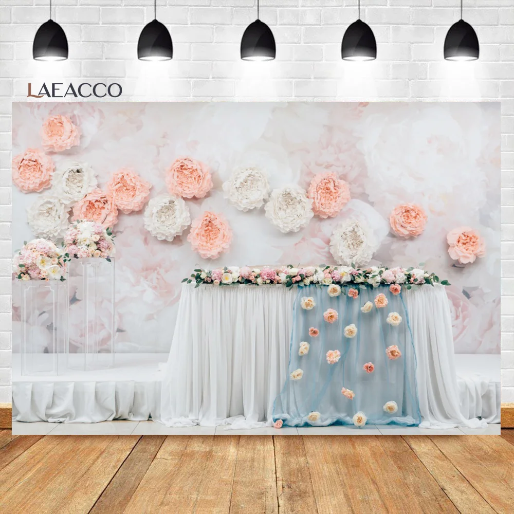 Laeacco Colorful Flower Indoor Wedding Stage Photocall Background Newborn Baby Portrait Photography Backdrops For Photo Studio