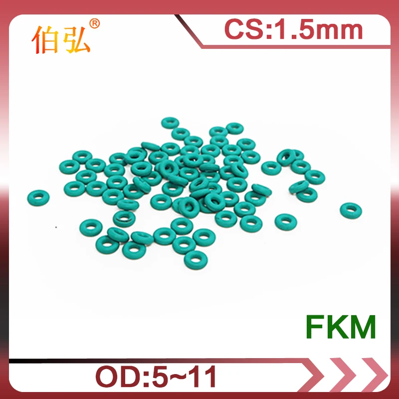 Fluororubber O-Ring 10PCS/lot FKM Sealing CS 1.5mm OD5/5.5/6/6.5/7/8/8.5/9/10/10.5/11mm O-Ring Seal Gasket Ring