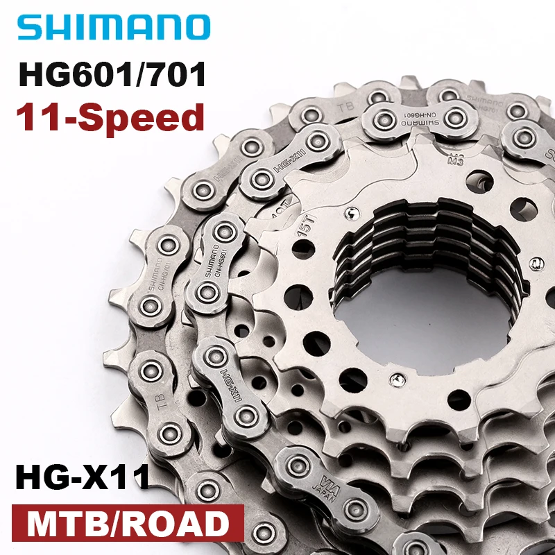 Shimano MTB Chain 11 Speed HG601 HG701 Mountain Bicycle Current 11S Road Bike Chains 116L 124L 11V Bicycle Parts