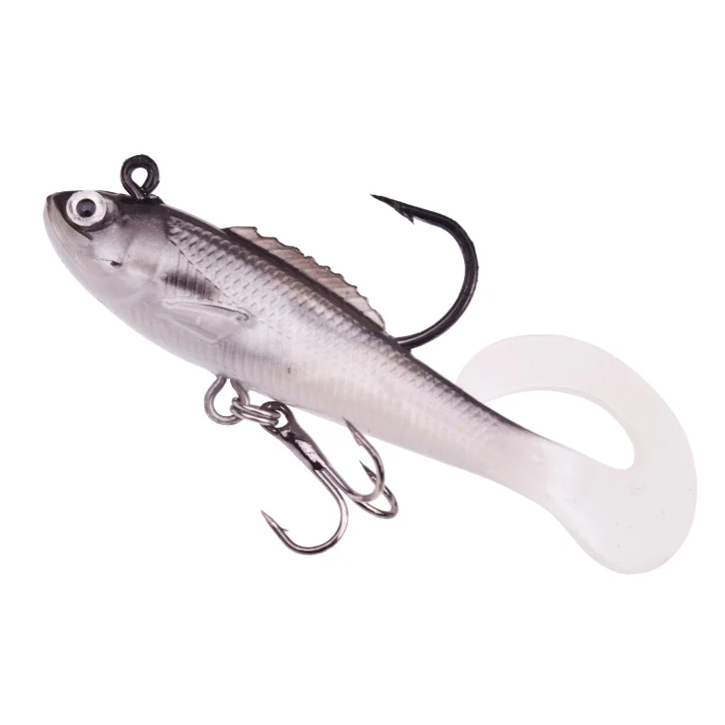 Señuelos de Vinilo 60mm 4g Jig Hook Wobblers Set con Caja - imagen 4