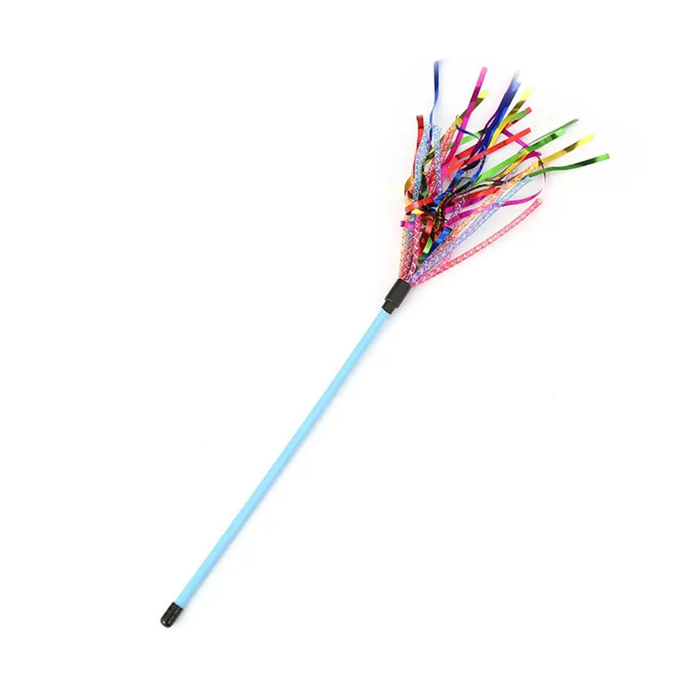 HOT SALES! Colorful Rattle Ribbon Teaser Rod Wand Stick Pet Cat Kitten Bite Chew Chaseed Toy Wholesale Dropshipping New Arrival