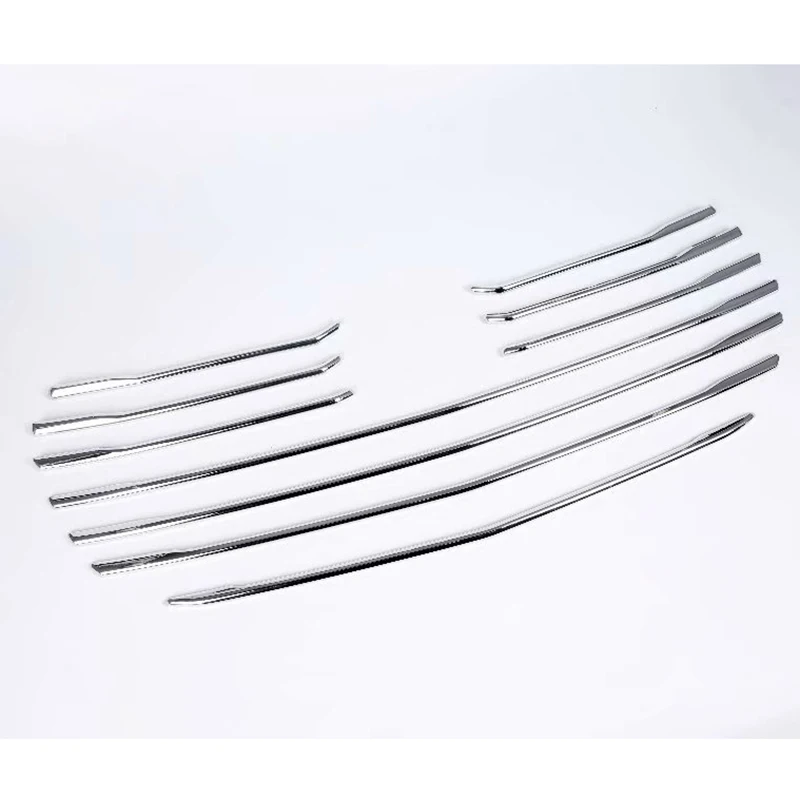 10pcs For Mazda CX-3 CX3 2016 2017 2018  Car Front Grille Cover Trim Molding Chrome ABS Insert Bonnet Garnish Protector Sticker