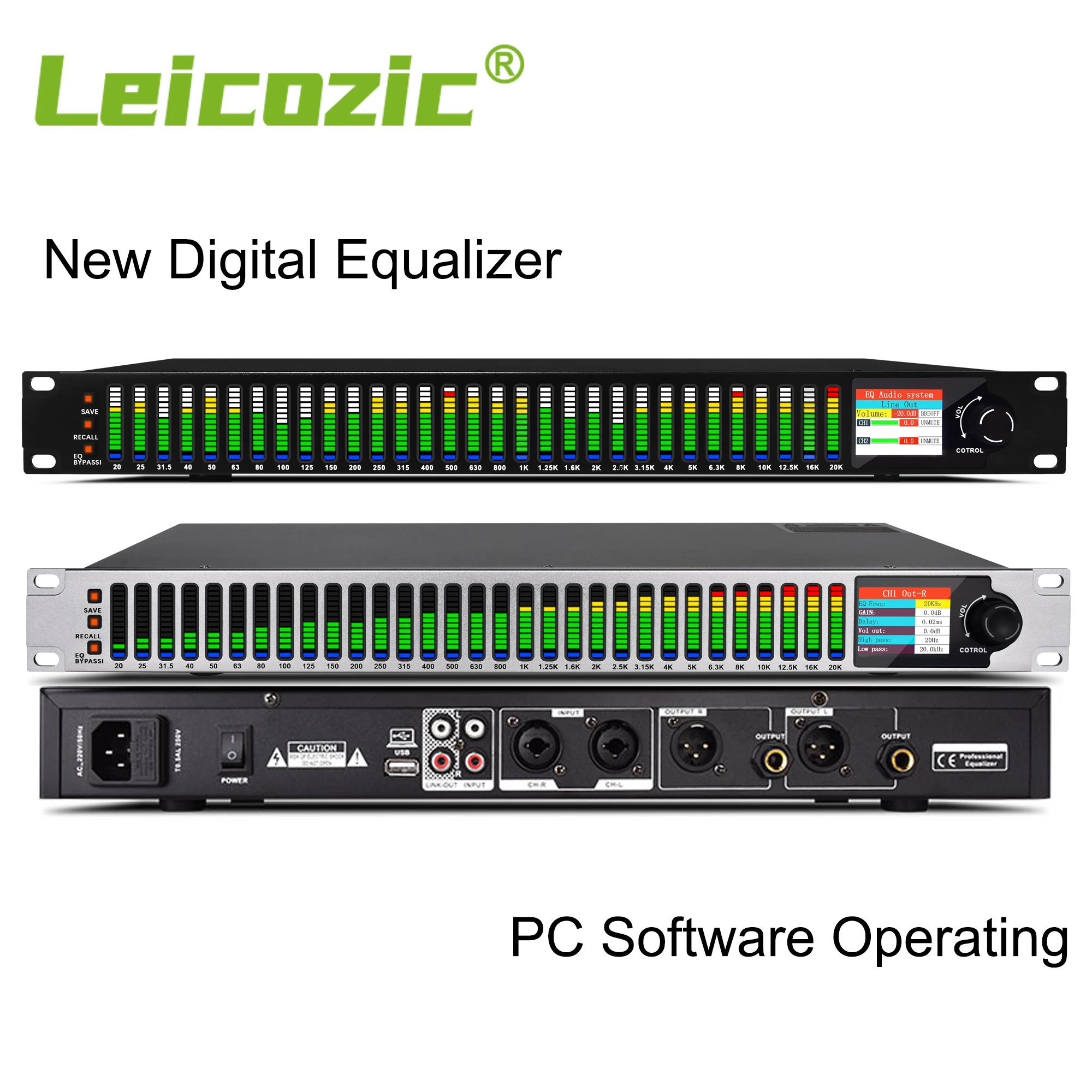 Leicozic New Equalizer 31 Bands Digital Equaliser Equipo De Audio Profesional Equalizador Spectrum Display Speaker Management