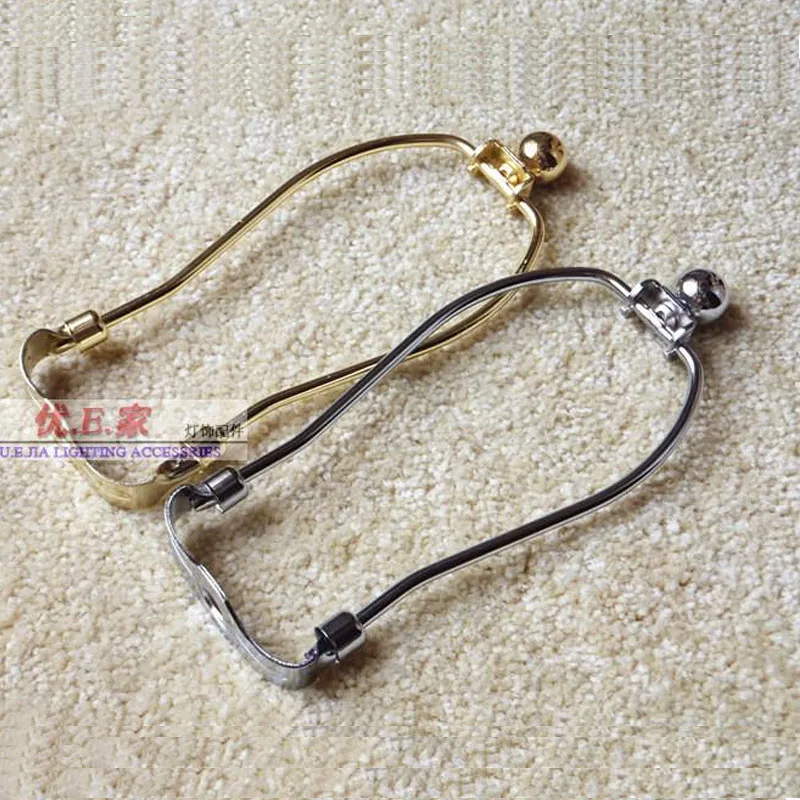 2pcs Gold /Chrome color Lamp Metal Harp, Finial and Lamp Harp Holder Set, for Updating Table Lamps and Floor