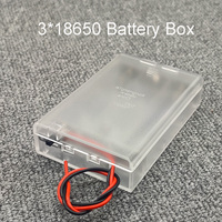 18650 Battery Box DIY Battery Holder 3X18650 Case Series With Switch Cable With Cover 3*18650 Welding-free Transparent