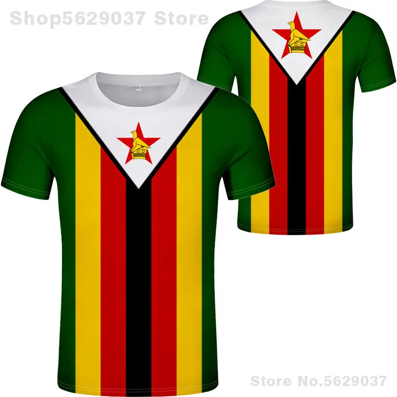 Zimbabwe T Shirt Diy Free Custom Name Number Zwe T-Shirt Nation Flag Zw Country College Yezimbabwe Zimbabwean Photo Text Clothes