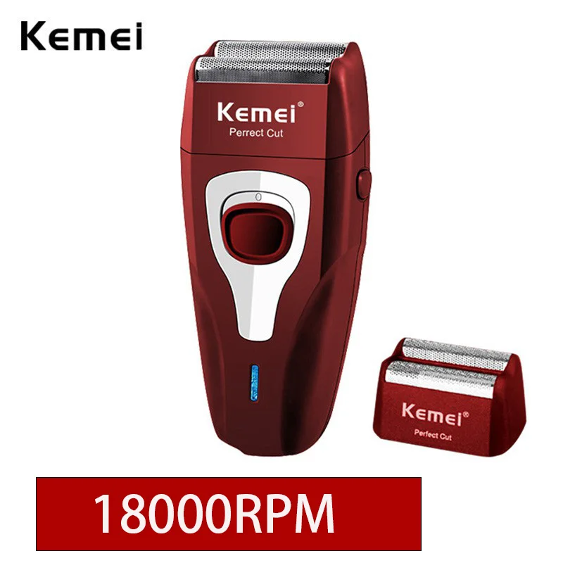 Kemei Electric Cordless Shaver Perfect Perrect Cut Twin Men Razor Floating Blade with Pop-up Trimmer Blade Rechargeable KM-1123