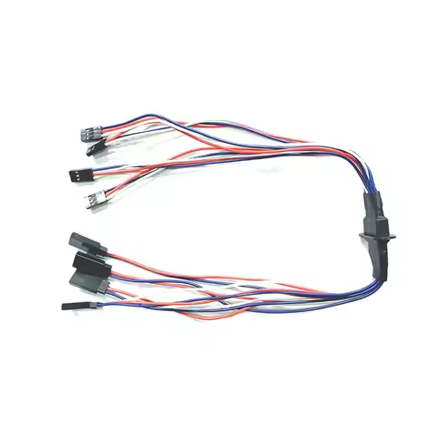 MPX 8 Pins Flange Mounted Male Female Multi Wire Dual Triple quadruple 2/3/4 Servo Extension Wire Harness 20awg for RC Plane