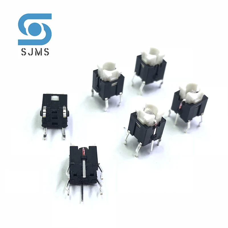 10Pcs 6*6*8.4mm Through Hole Micro Push Button Tactile Momentary Switch With LED Sample Green Yellow Red White Blue