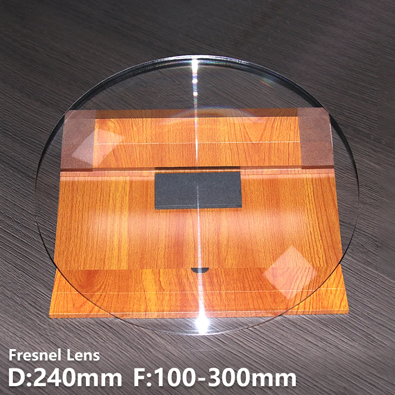 

Fresnel lens D240mm F100mm 2 focal lengths Stage lights diy Projector Spotlight high definition Solar energy Customizable